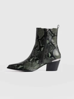 Clearance Saint and Sofia Billie Snake Boot - Green
