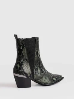 Clearance Saint and Sofia Billie Snake Boot - Green