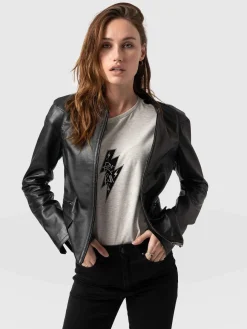 Fashion Saint and Sofia Blane Leather Jacket - Black