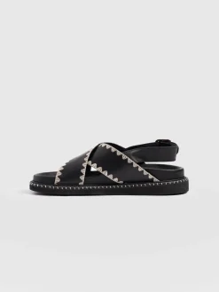 Online Saint and Sofia Bonnie Cross Over Sandals - Black