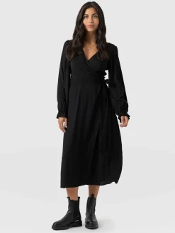 Best Saint and Sofia Bonnie Wrap Dress - Black