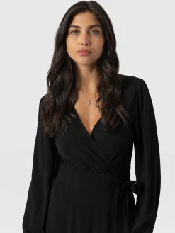 Best Saint and Sofia Bonnie Wrap Dress - Black