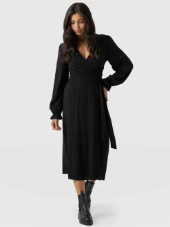 Best Saint and Sofia Bonnie Wrap Dress - Black