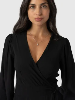 Best Saint and Sofia Bonnie Wrap Dress - Black