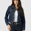 Discount Saint and Sofia Bowie Denim Jacket - Indigo Blue