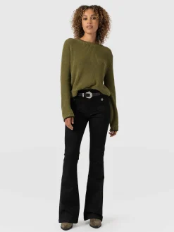 Online Saint and Sofia Bowie Stretch Flare Jeans - Jet Black