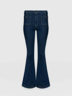 Sale Saint and Sofia Bowie Stretch Flare Jeans - Mid Blue