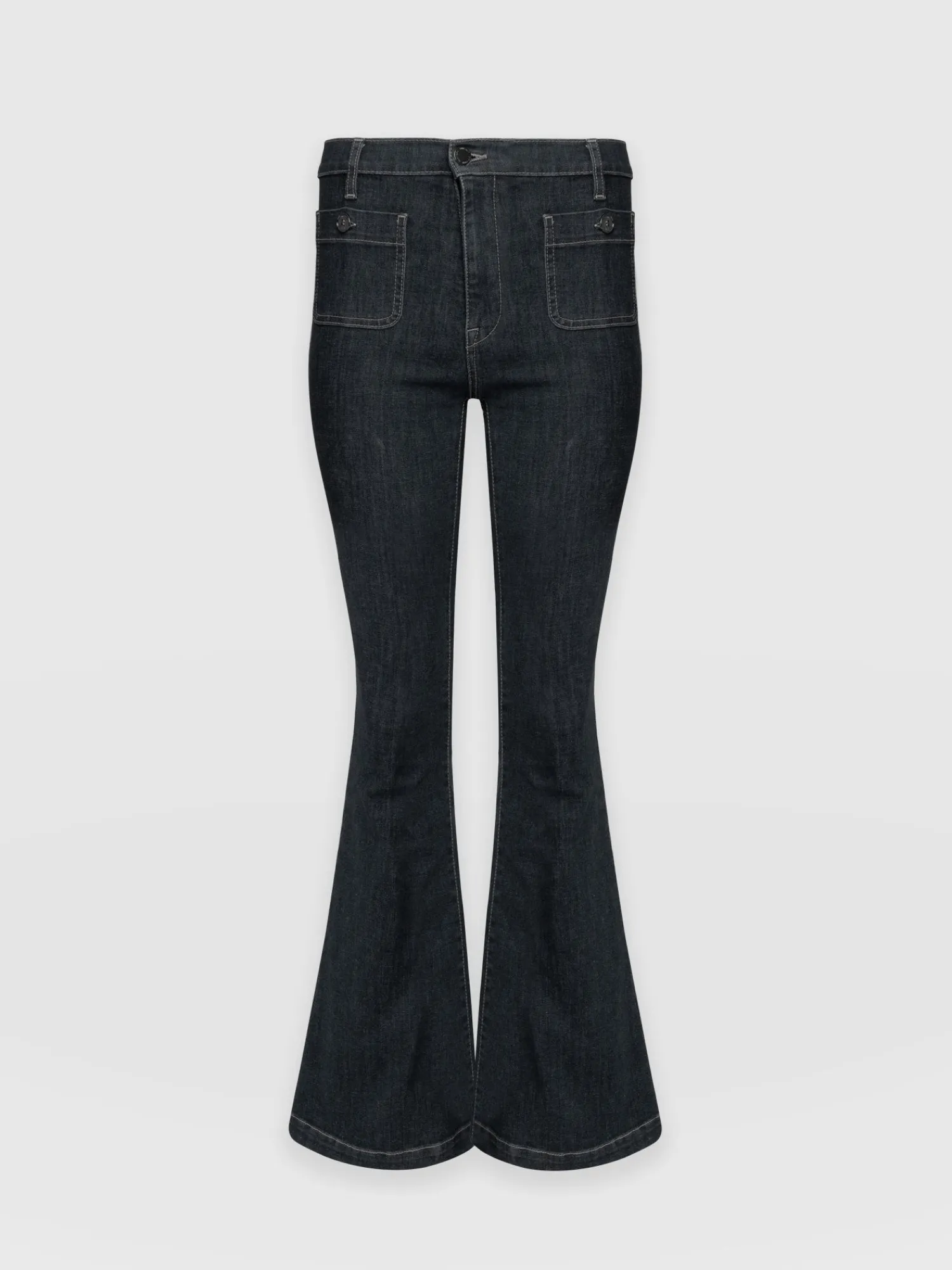 Outlet Saint and Sofia Bowie Stretch Flare Jeans - Black Wash