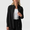 Outlet Saint and Sofia Boyfriend Shirt - Black Linen