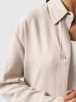 Clearance Saint and Sofia Boyfriend Shirt - Oatmeal Linen