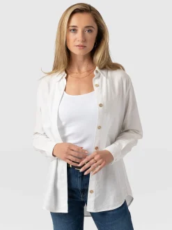 Outlet Saint and Sofia Boyfriend Shirt - White