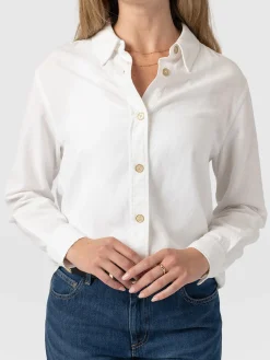Outlet Saint and Sofia Boyfriend Shirt - White