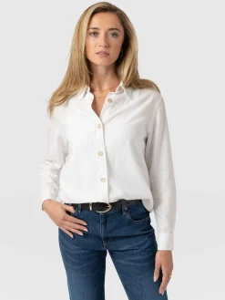 Outlet Saint and Sofia Boyfriend Shirt - White