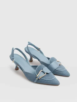Sale Saint and Sofia Bridget Sling Back Heels - Blue