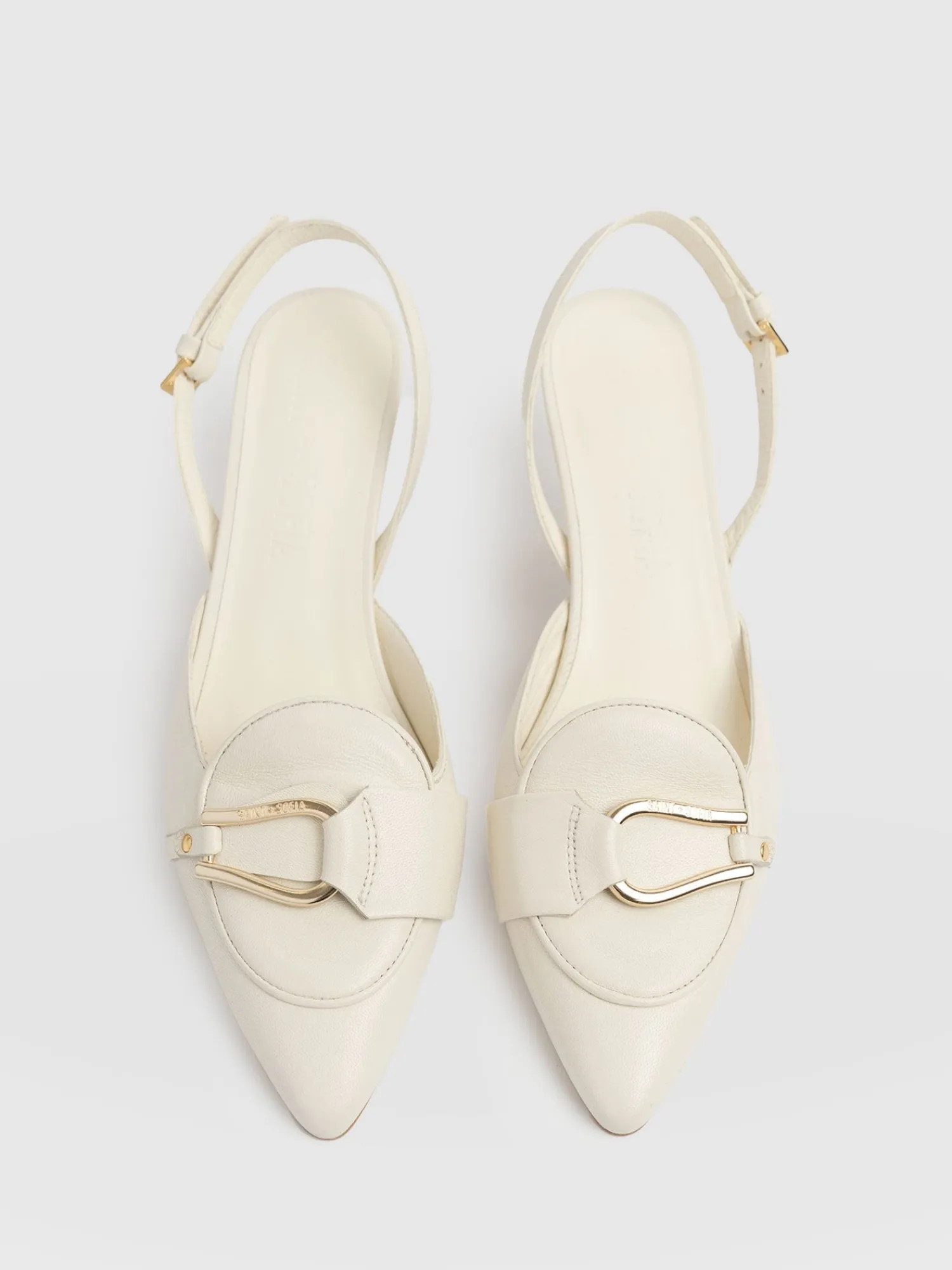 Hot Saint and Sofia Bridget Sling Back Heels - Cream