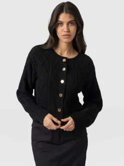 Outlet Saint and Sofia Bronte Cable Cardigan - Black
