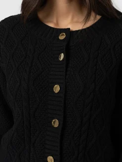 Outlet Saint and Sofia Bronte Cable Cardigan - Black