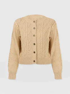 Fashion Saint and Sofia Bronte Cable Cardigan - Yellow