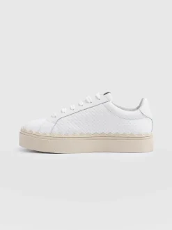 Fashion Saint and Sofia Brook Scallop Sneaker - White