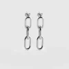 Online Saint and Sofia Cable Chain Drop Earrings - Silver