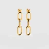 Best Saint and Sofia Cable Chain Drop Earrings - Gold