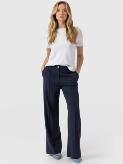 Outlet Saint and Sofia Cambridge Tailored Wide Leg Pant - Navy