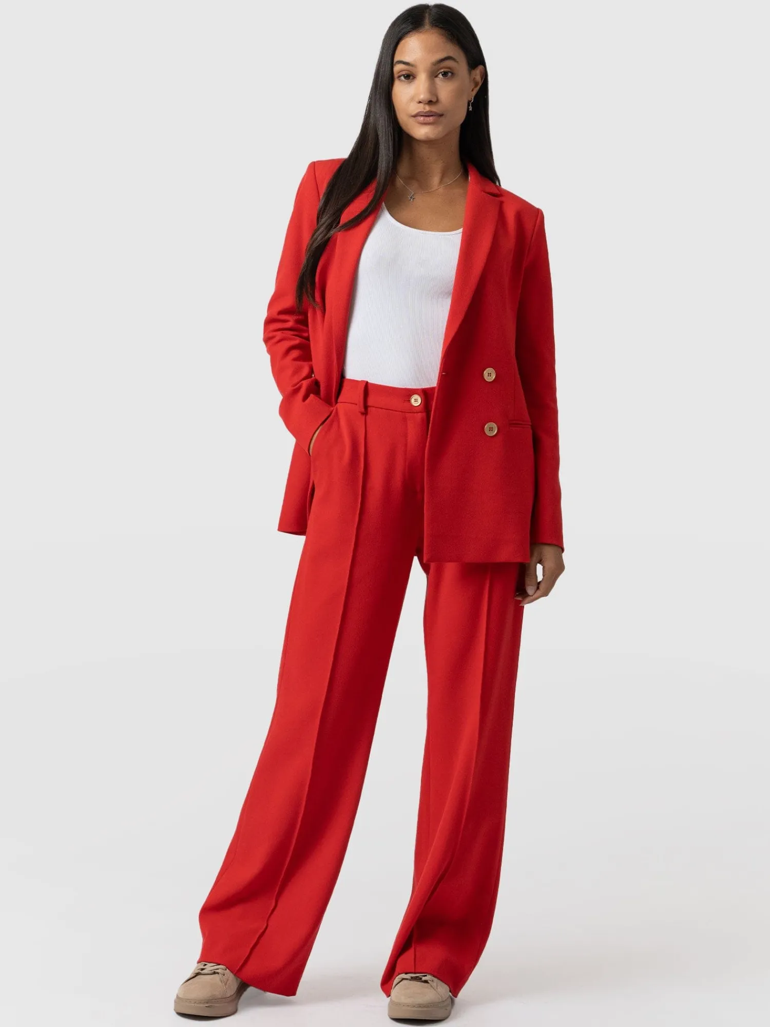 Best Saint and Sofia Cambridge Tailored Wide Leg Pant - Red
