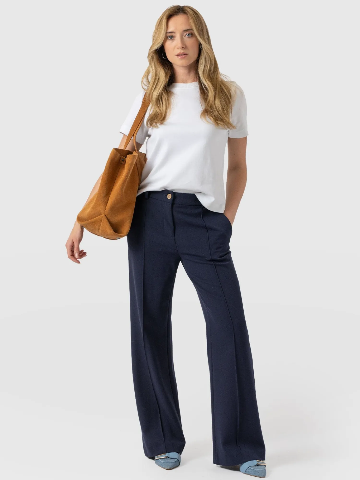 Outlet Saint and Sofia Cambridge Tailored Wide Leg Pant - Navy