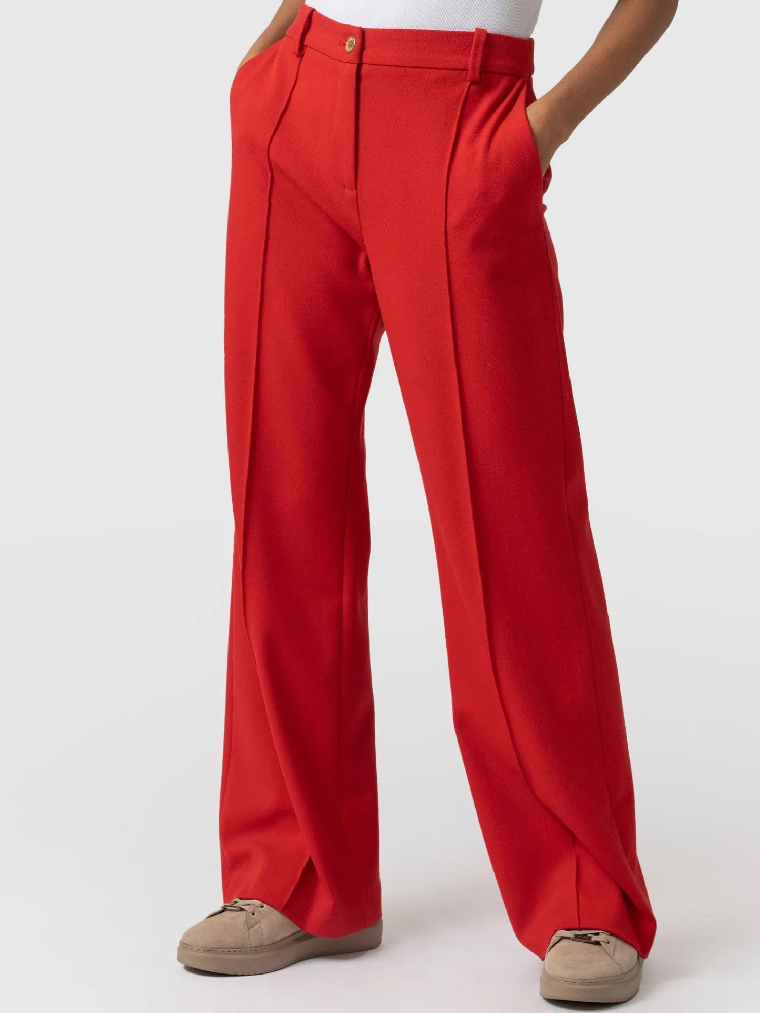 Best Saint and Sofia Cambridge Tailored Wide Leg Pant - Red