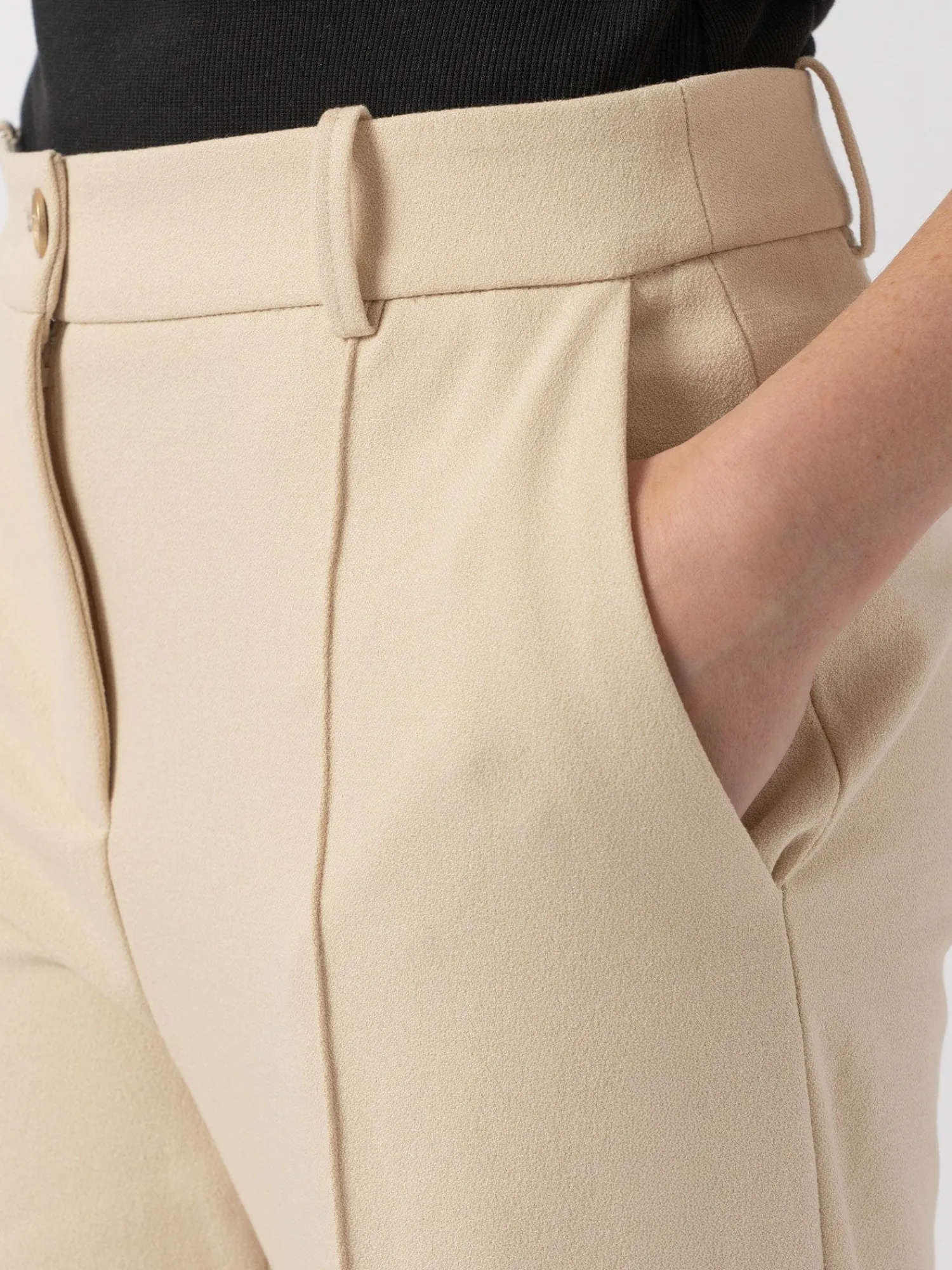 Clearance Saint and Sofia Cambridge Tailored Wide Leg Pant - Beige