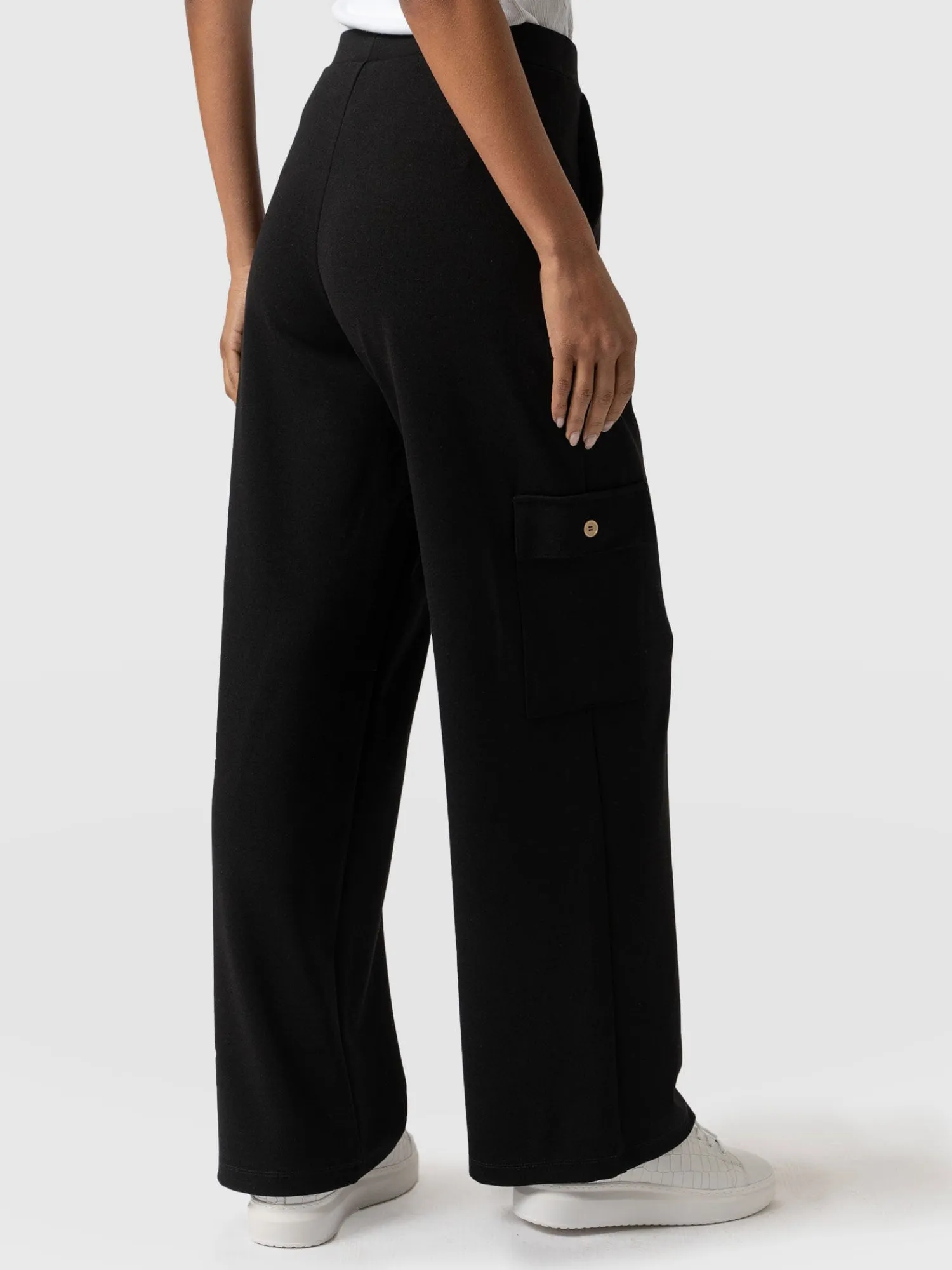Outlet Saint and Sofia Cargo Chelsea Wide Leg Pant - Black
