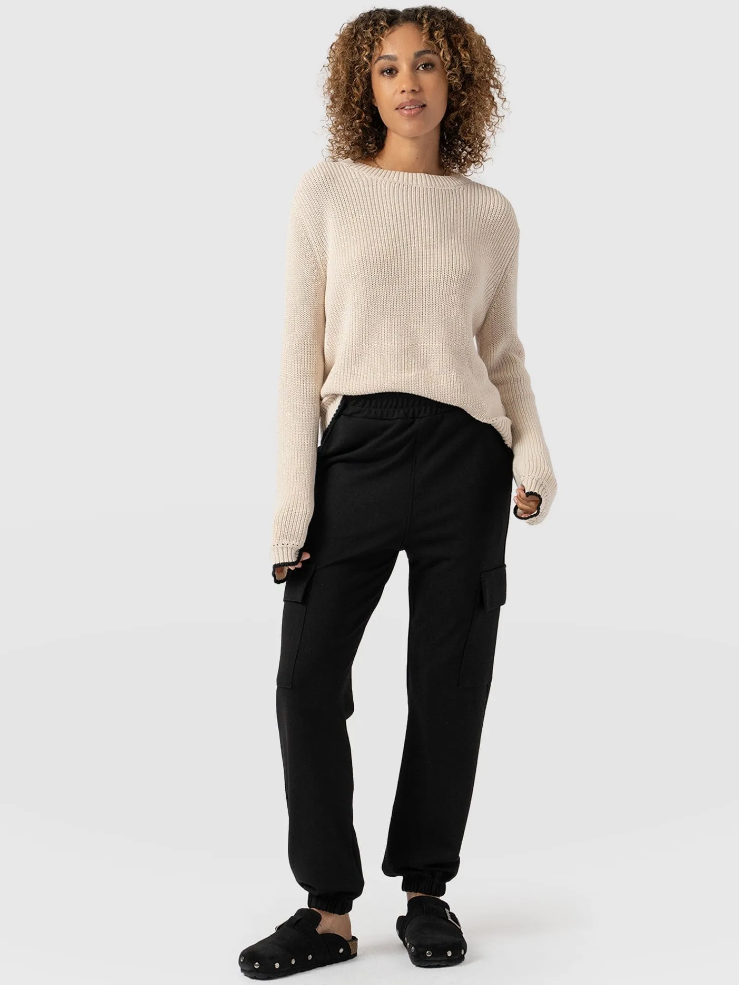 Clearance Saint and Sofia Cargo Tapered Pant - Black