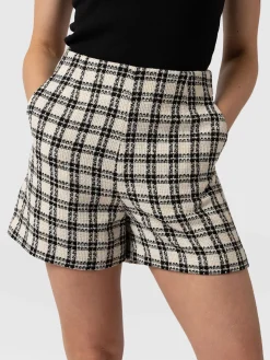 Outlet Saint and Sofia Carnaby Short - Black & Cream Check