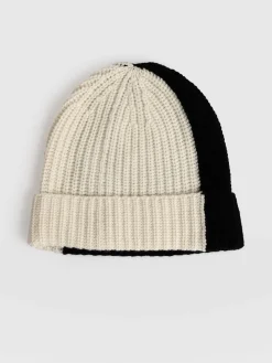 Hot Saint and Sofia Cashmere Beanie - Cream/Black