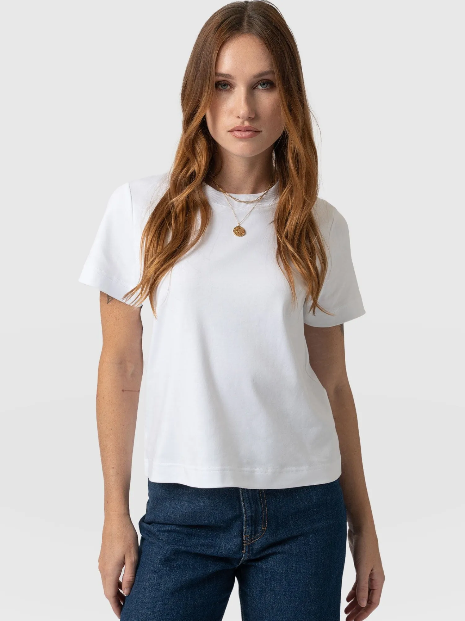 New Saint and Sofia Chelsea Crew Neck Tee - White