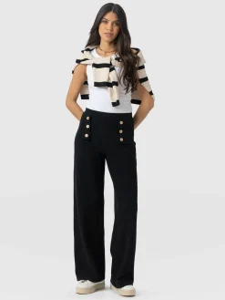 Fashion Saint and Sofia Chelsea Pant - Black Textured