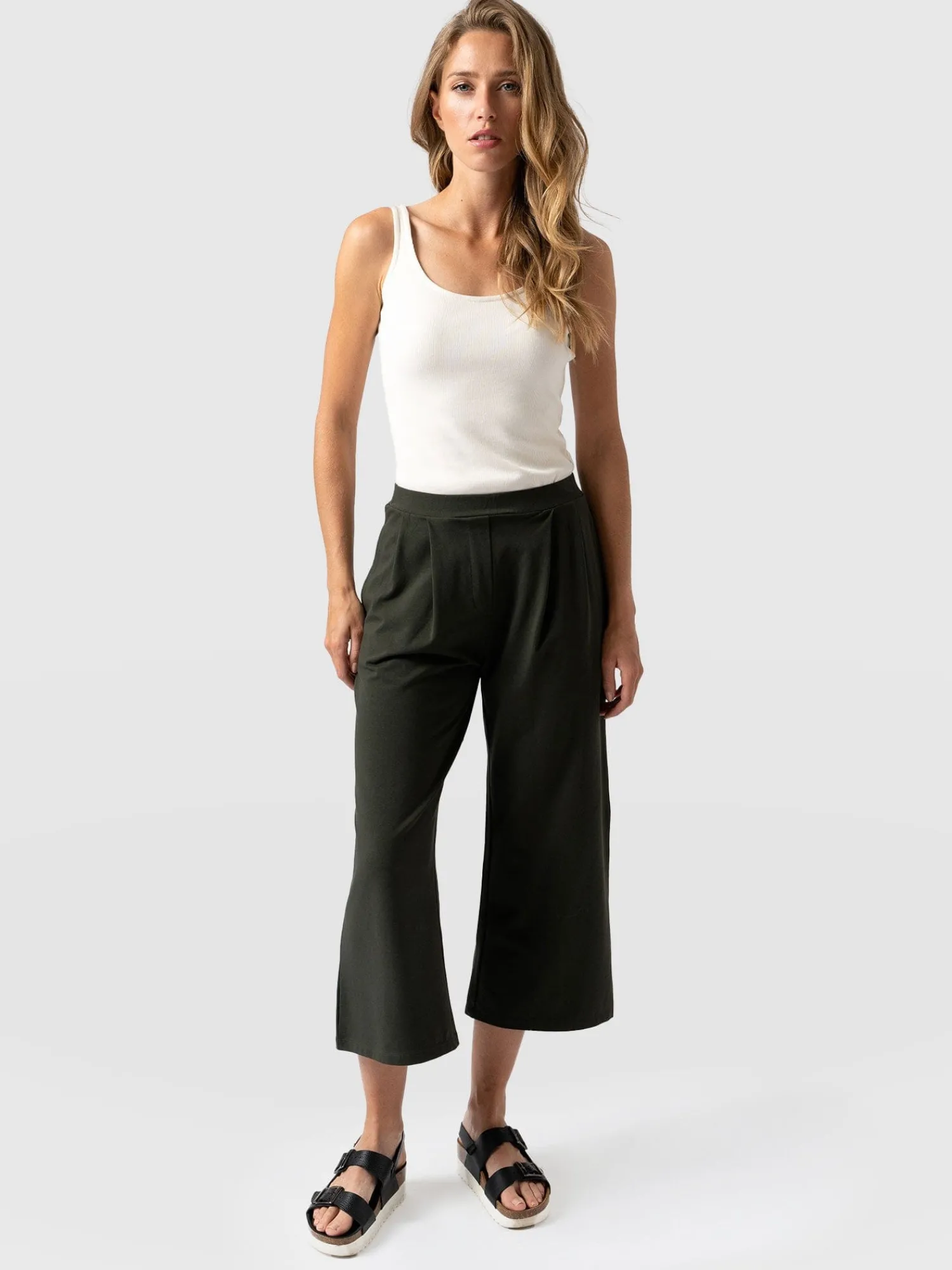 Best Saint and Sofia City Culotte - Khaki Pleats