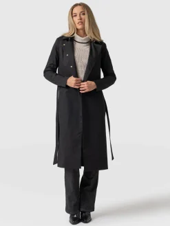 Online Saint and Sofia Classic Trench Coat - Black