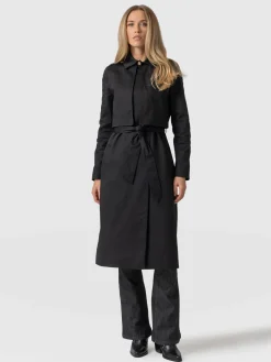 Online Saint and Sofia Classic Trench Coat - Black