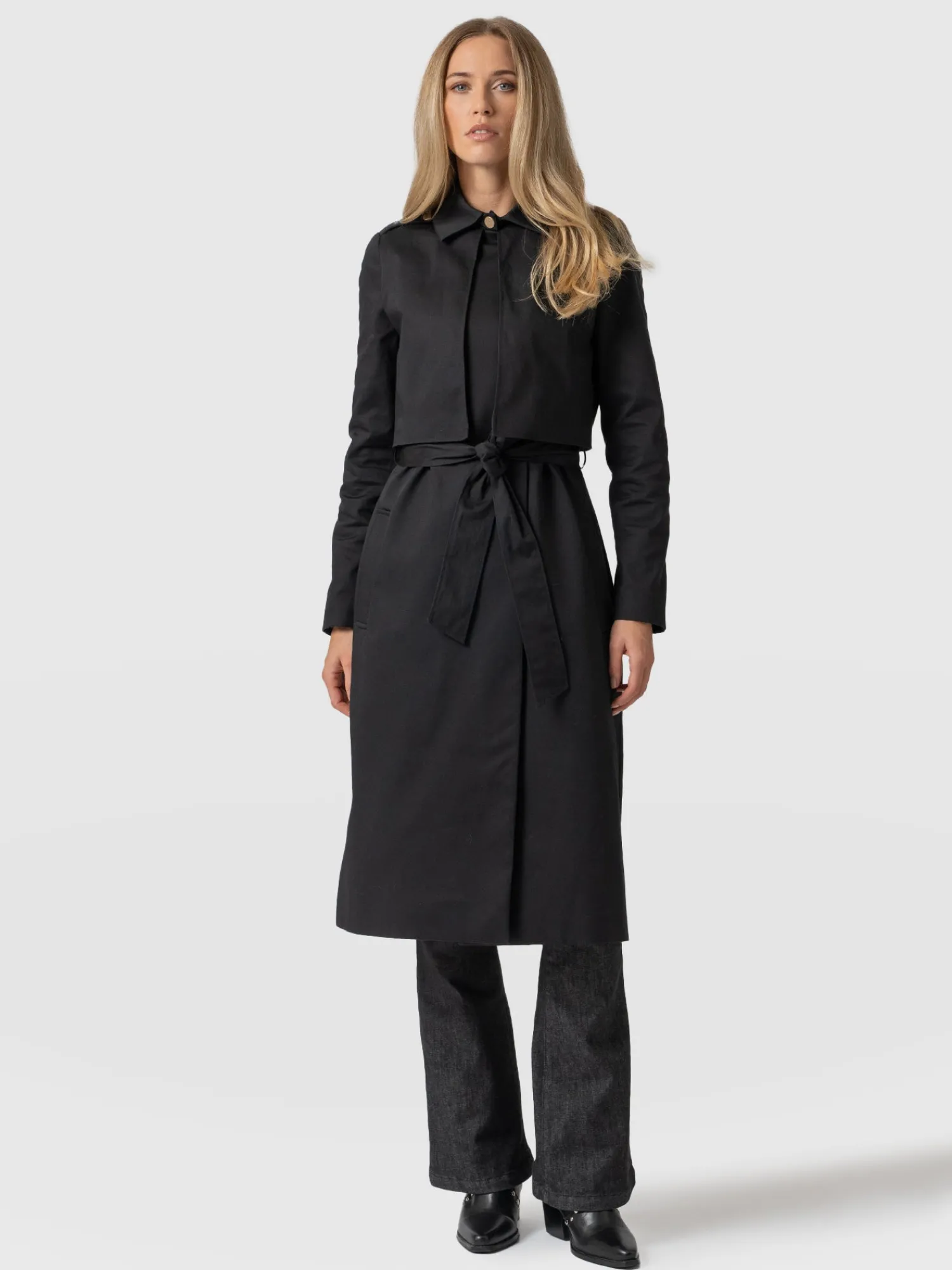 Online Saint and Sofia Classic Trench Coat - Black