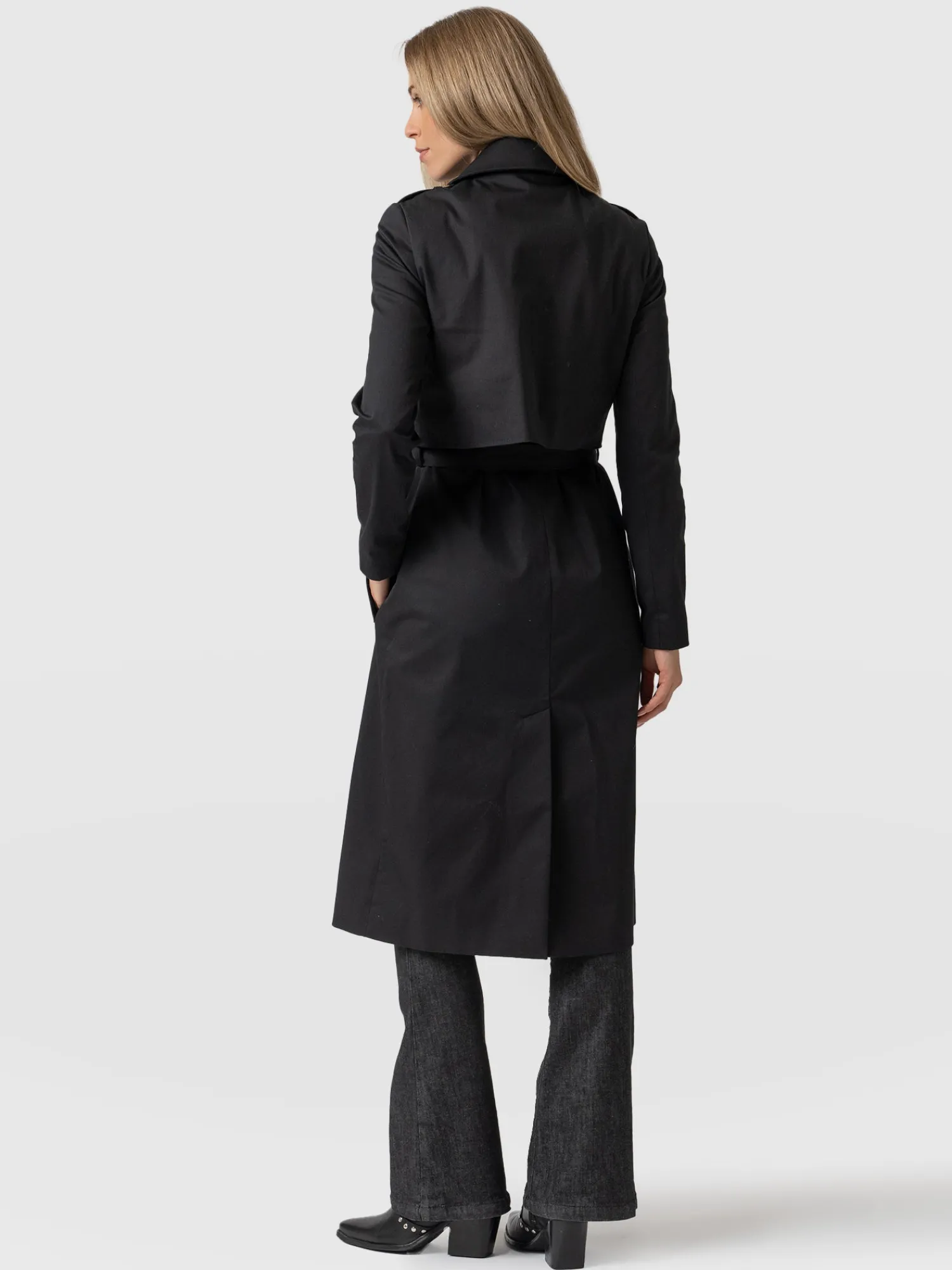Online Saint and Sofia Classic Trench Coat - Black