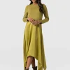Outlet Saint and Sofia Cleo Asymmetric Dress - Olive