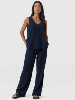 Hot Saint and Sofia Corinne Linen Pant - Navy