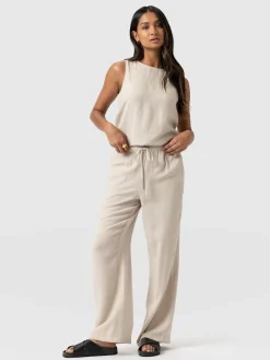 Outlet Saint and Sofia Corinne Linen Pant - Oatmeal