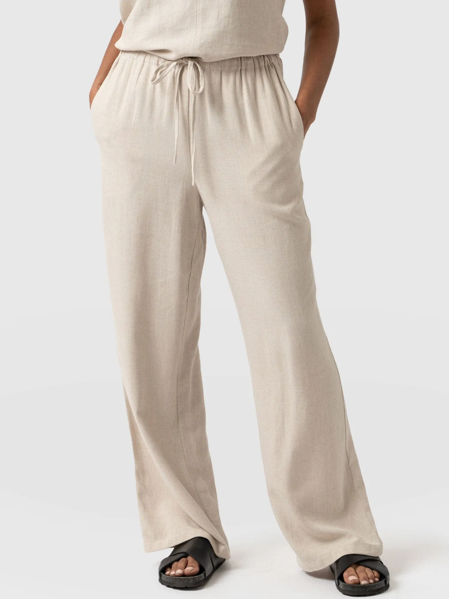 Outlet Saint and Sofia Corinne Linen Pant - Oatmeal