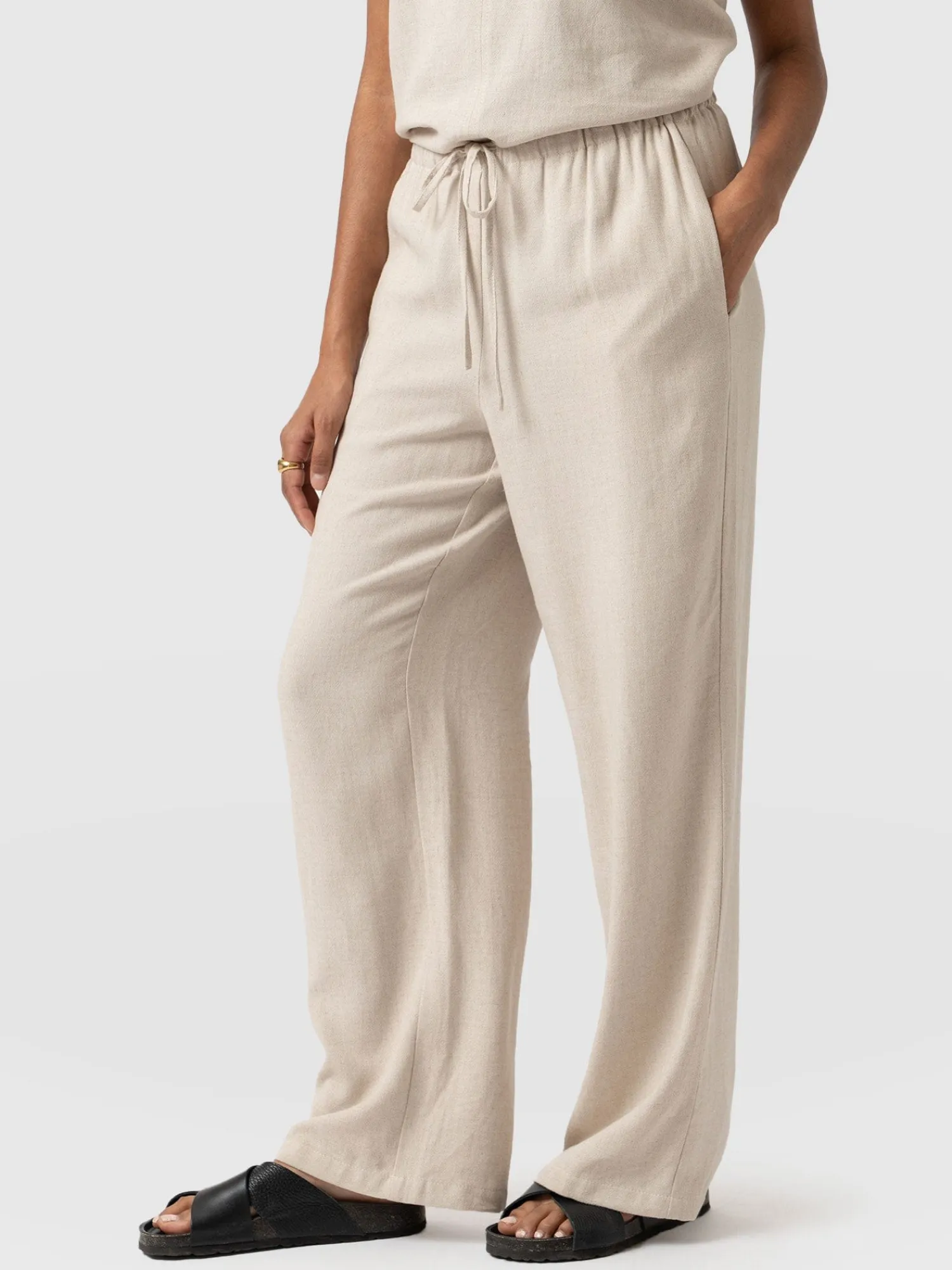 Outlet Saint and Sofia Corinne Linen Pant - Oatmeal