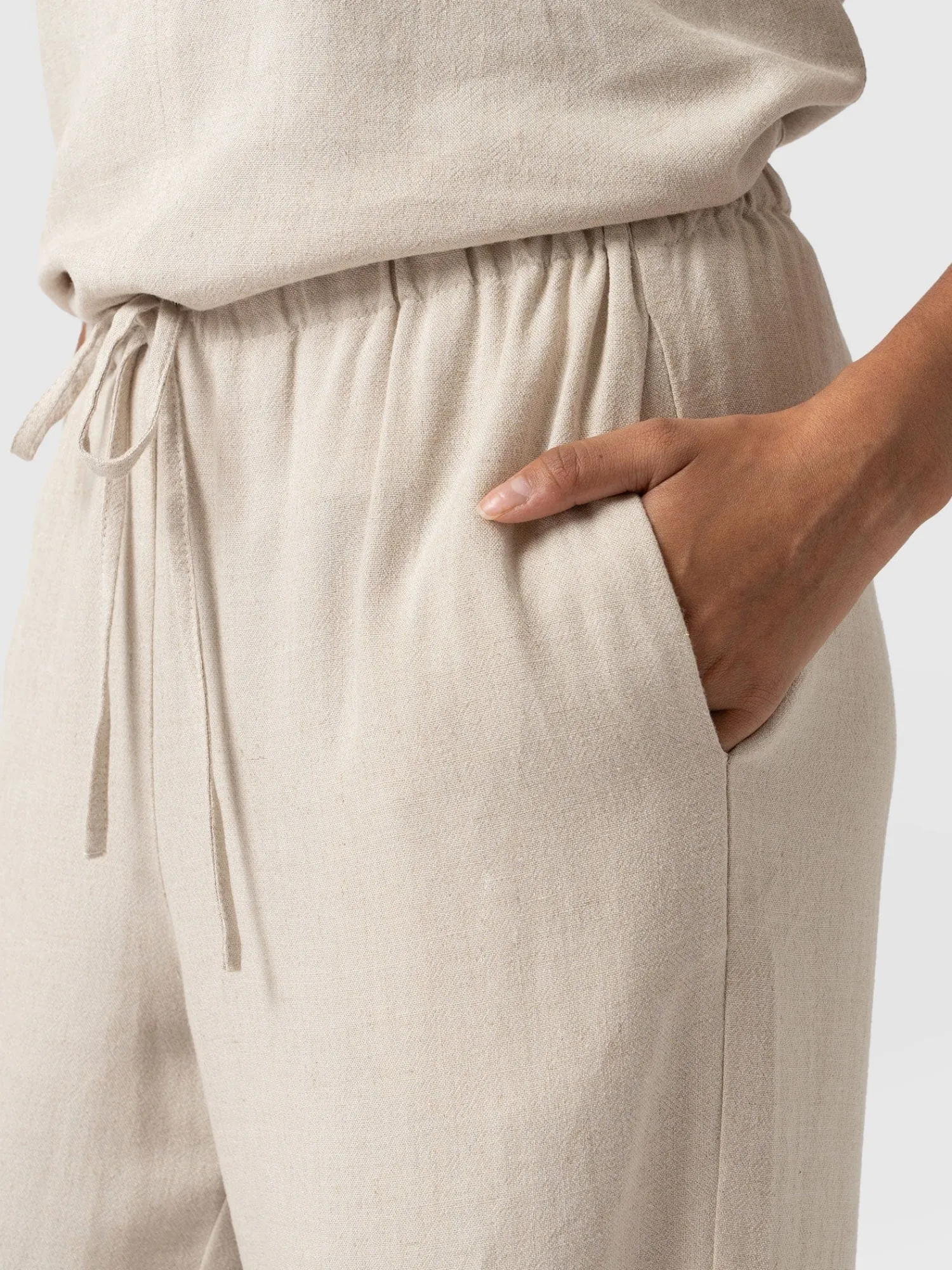 Outlet Saint and Sofia Corinne Linen Pant - Oatmeal