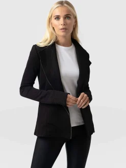 Clearance Saint and Sofia Cotton Biker Jacket - Black