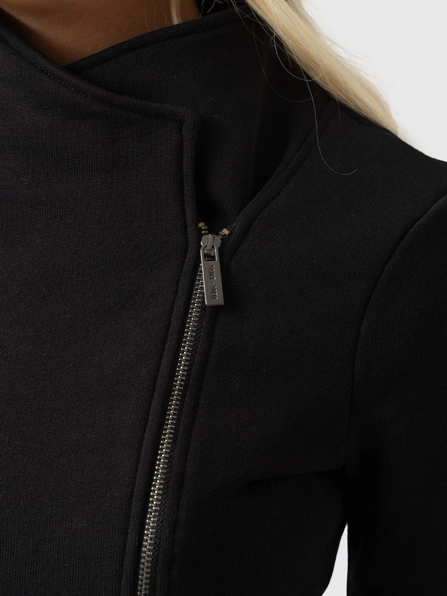 Clearance Saint and Sofia Cotton Biker Jacket - Black