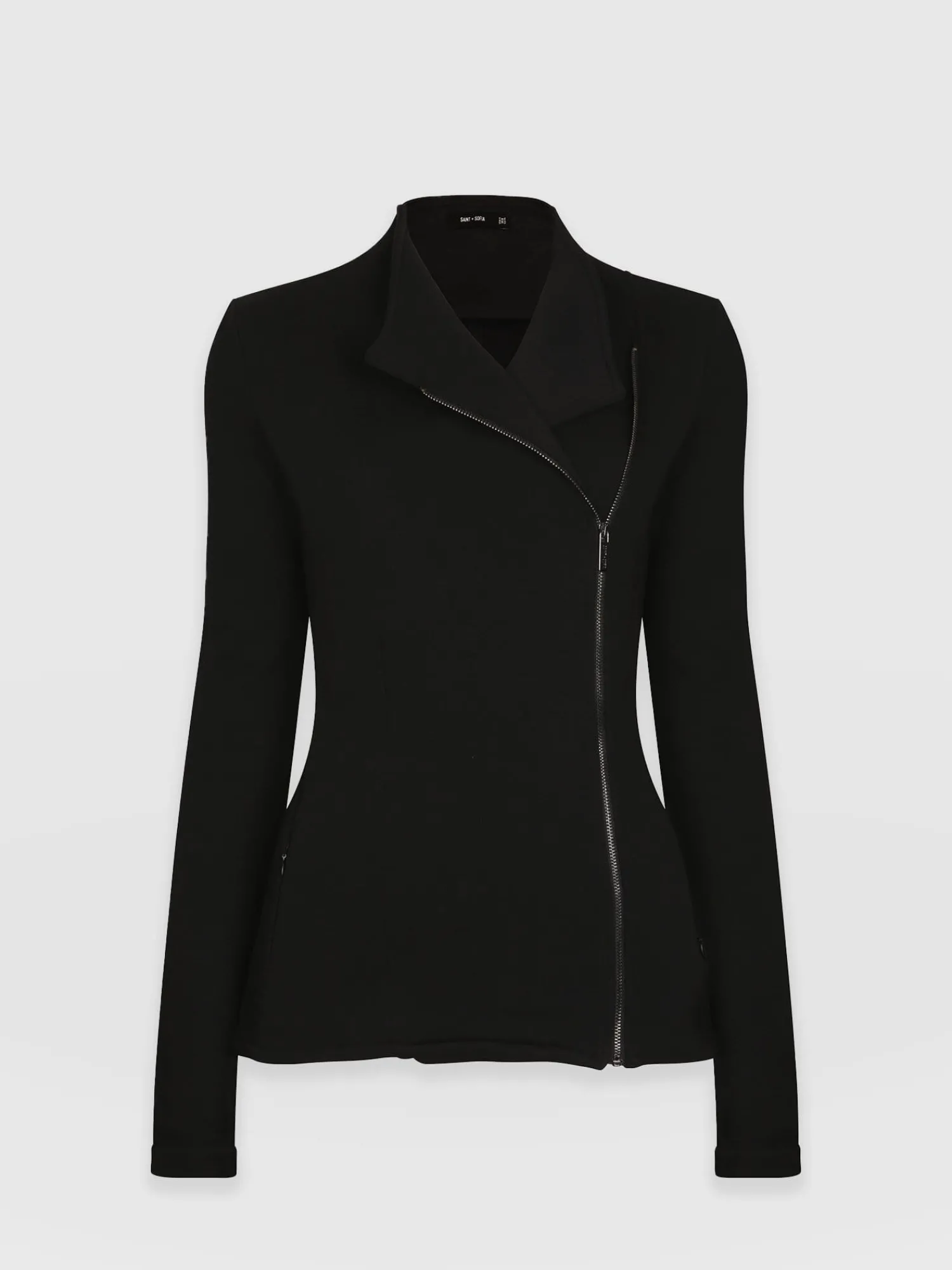 Clearance Saint and Sofia Cotton Biker Jacket - Black